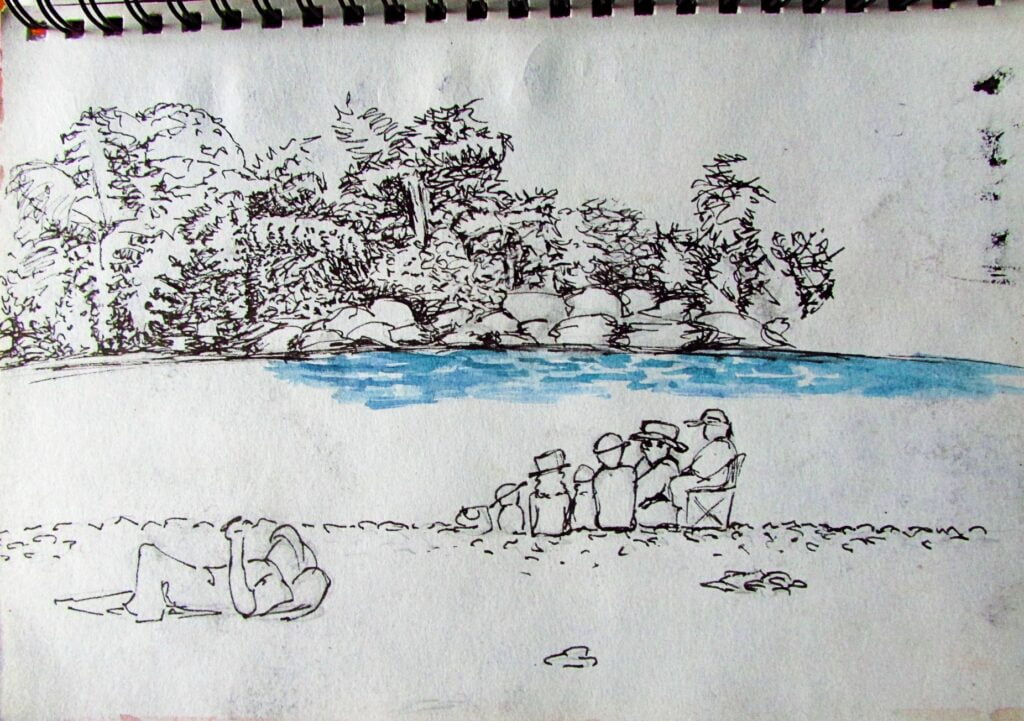 Natalie J Cheetham_Sketch of Takaka River