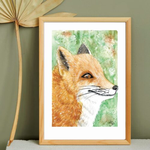 Foxy - Art Print by Natalie J Cheetham, fox