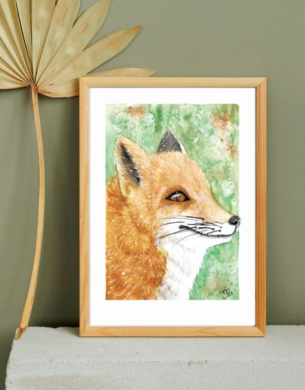 Foxy - Art Print by Natalie J Cheetham, fox