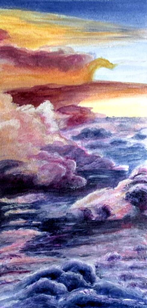 Above the Clouds II - Acrylic on Paper