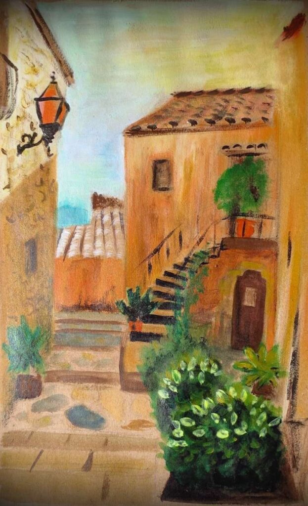 Sunny Mediterranean - Acrylic on Paper